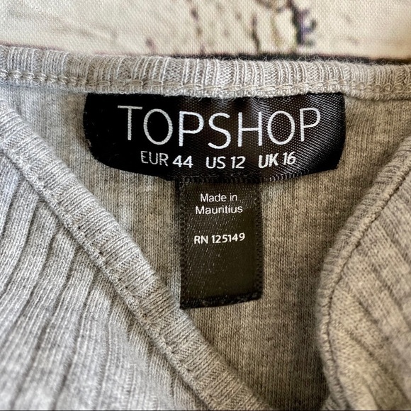 TopShop cinch grey tank top - Picture 3 of 4